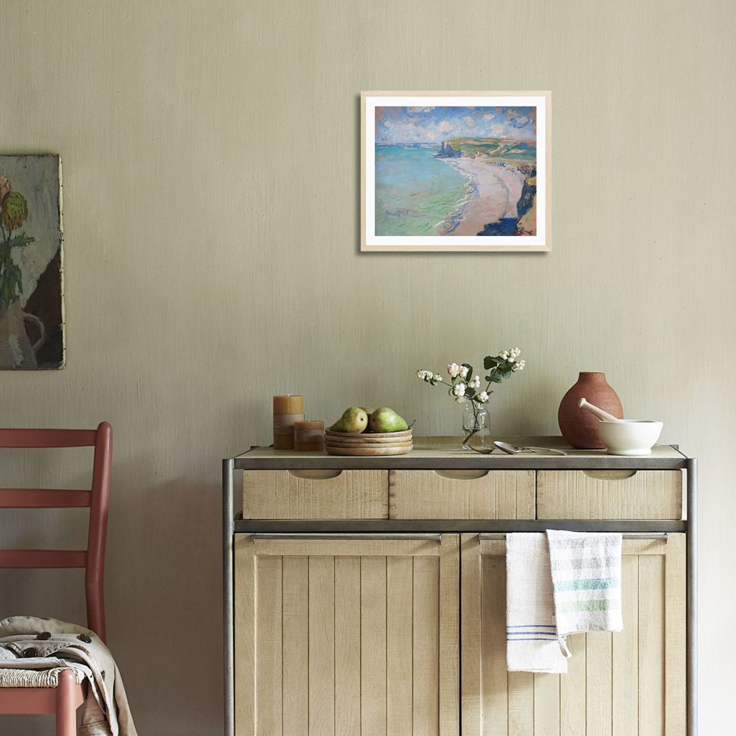 Claude Monet Wall Art The Beach At Pourville Poster Framed