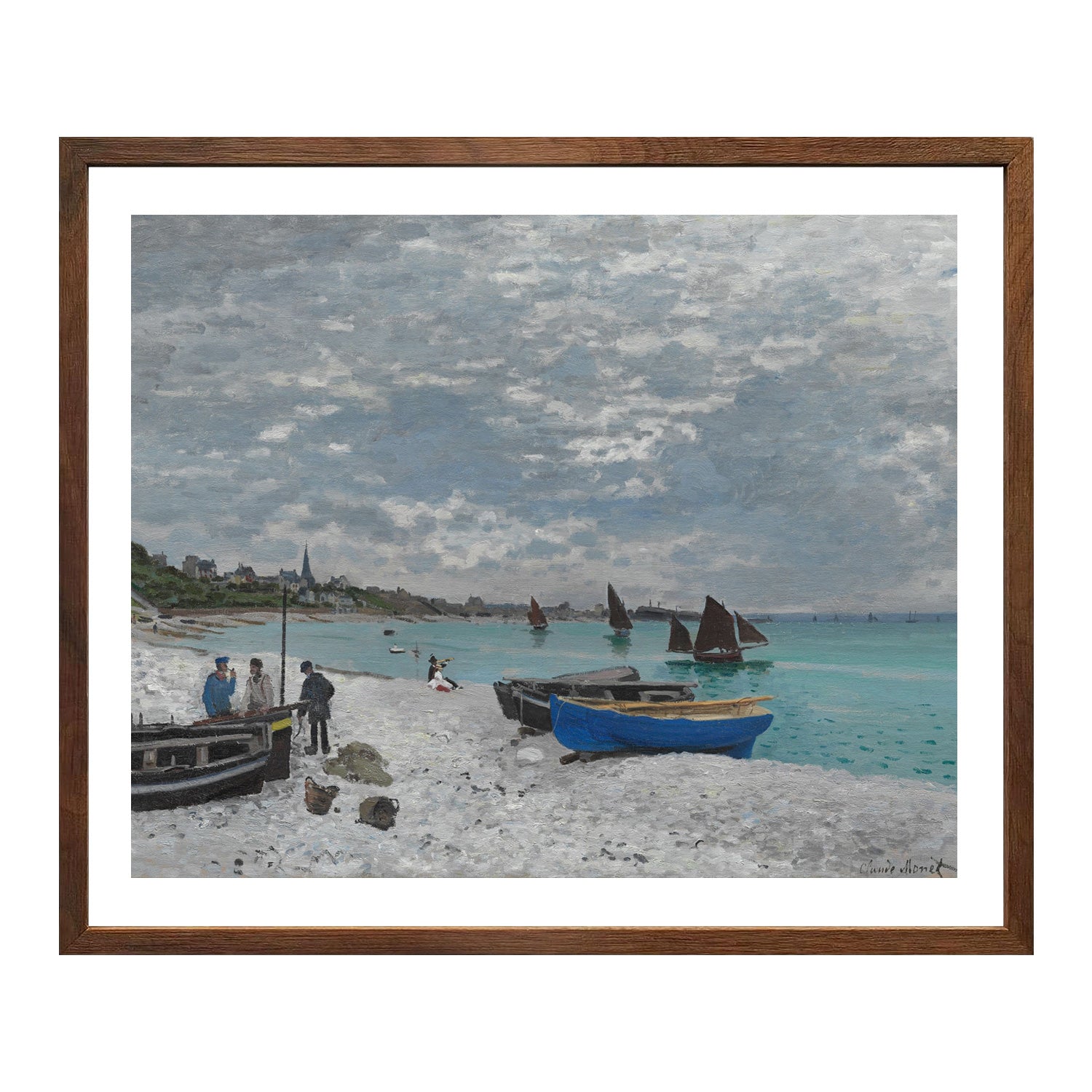 Claude Monet Wall Art The Beach At Sainte Adresse Poster Framed