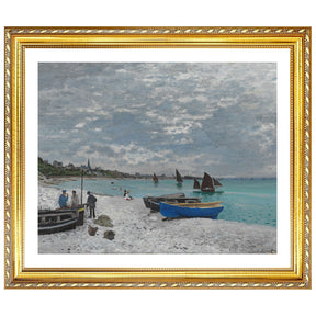 Claude Monet Wall Art The Beach At Sainte Adresse Poster Framed