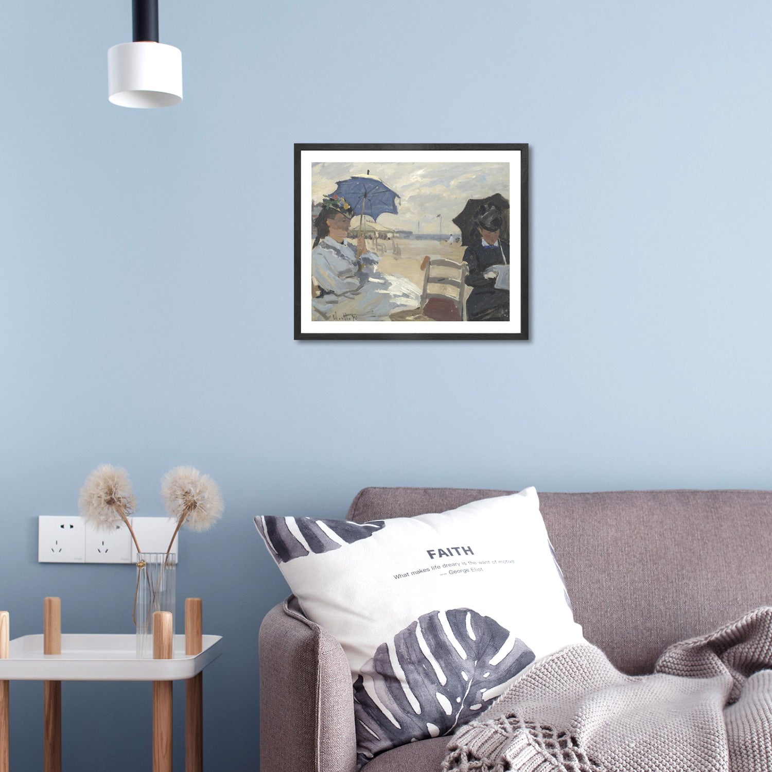 Claude Monet Wall Art The Beach At Trouville Poster Framed