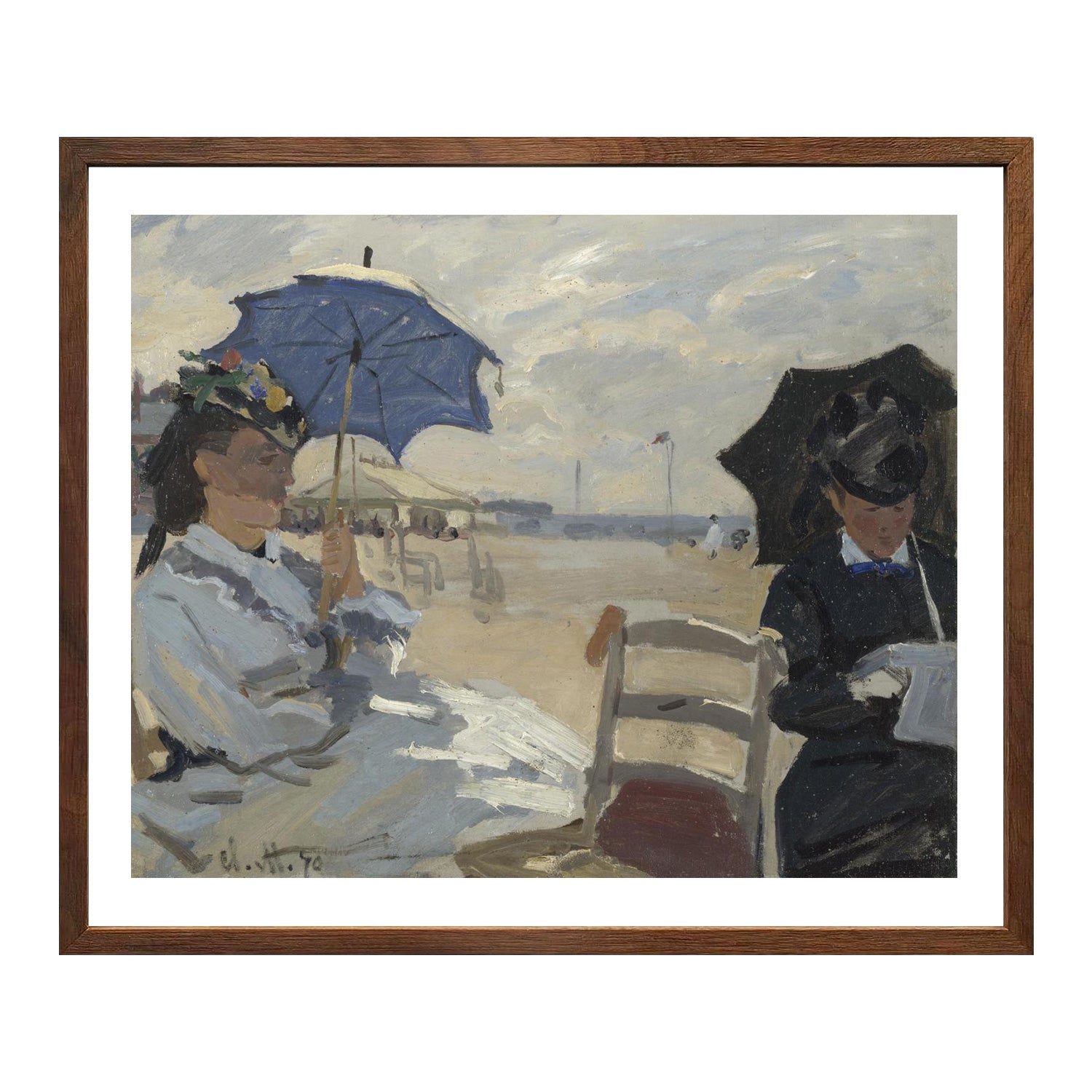 Claude Monet Wall Art The Beach At Trouville Poster Framed
