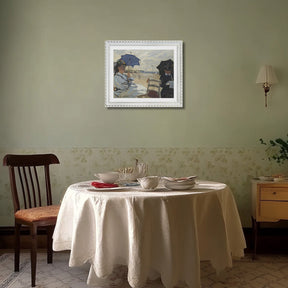 Claude Monet Wall Art The Beach At Trouville Poster Framed