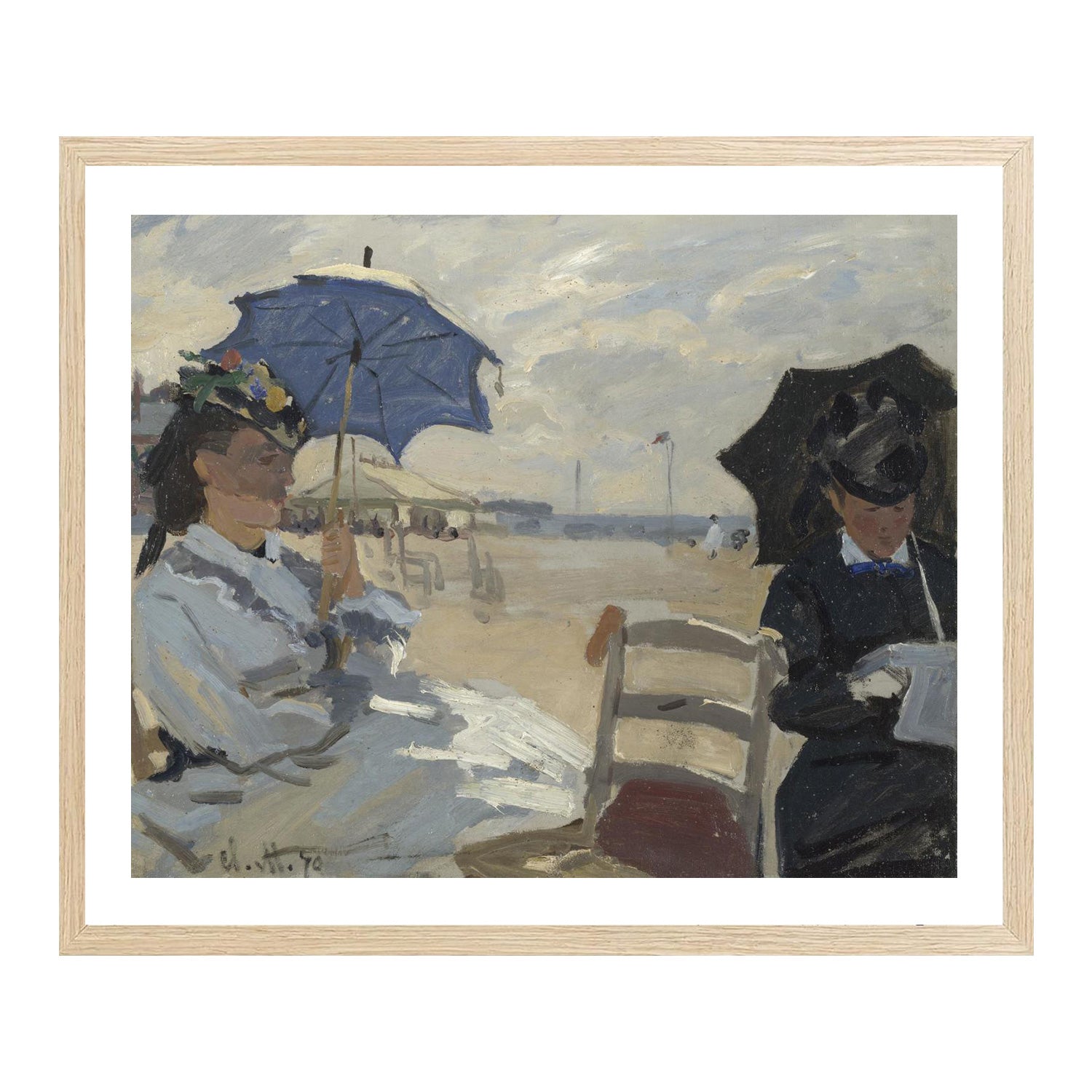 Claude Monet Wall Art The Beach At Trouville Poster Framed
