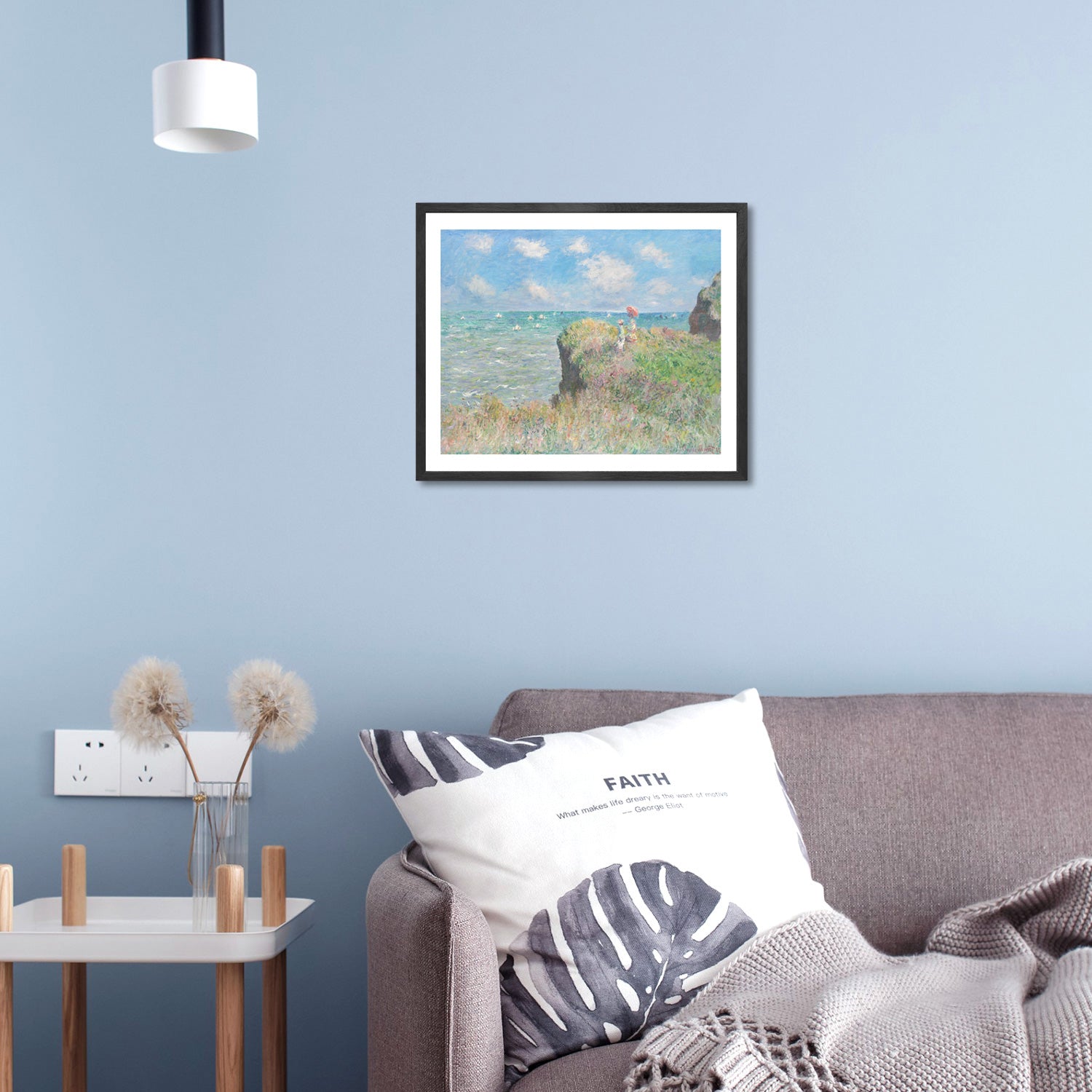 Claude Monet Wall Art The Cliff Walk At Pourville Poster Framed