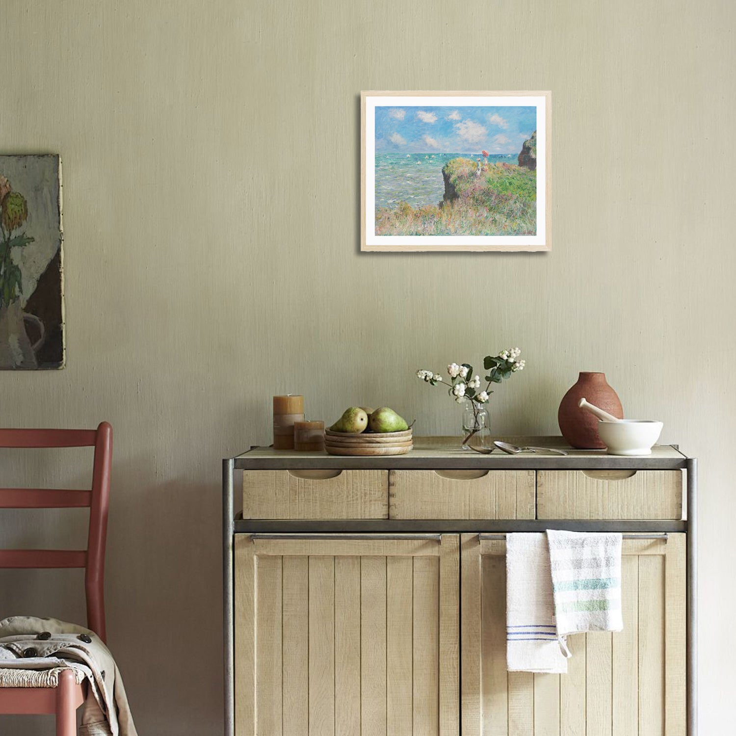 Claude Monet Wall Art The Cliff Walk At Pourville Poster Framed