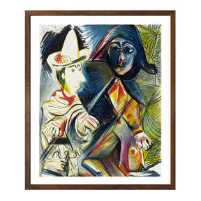 Pablo Picasso Wall Art The Clown And The Harlequin Poster Framed Art