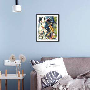 Pablo Picasso Wall Art The Clown And The Harlequin Poster Framed Art