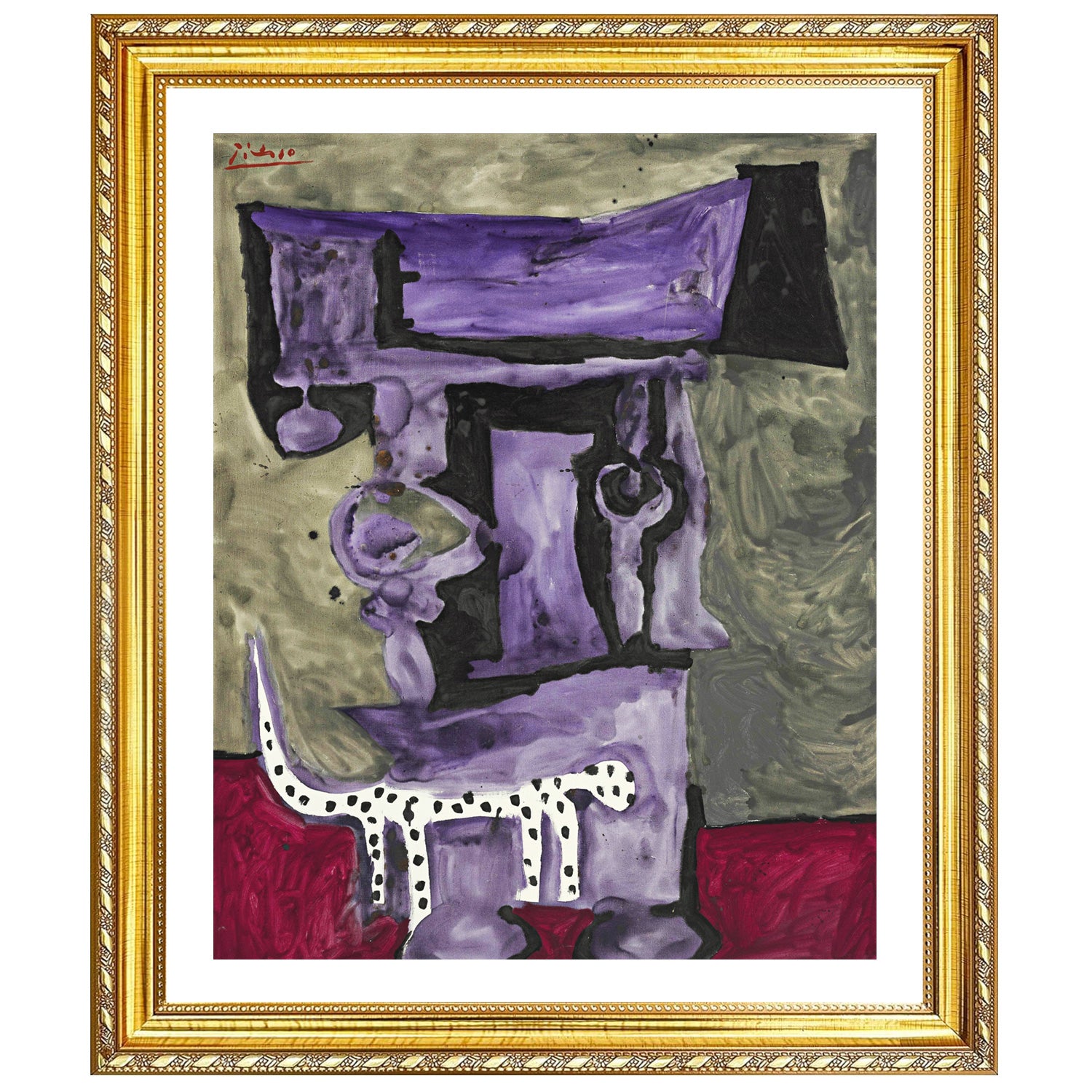 Pablo Picasso Wall Art The Dalmatian Dog Poster Framed Art