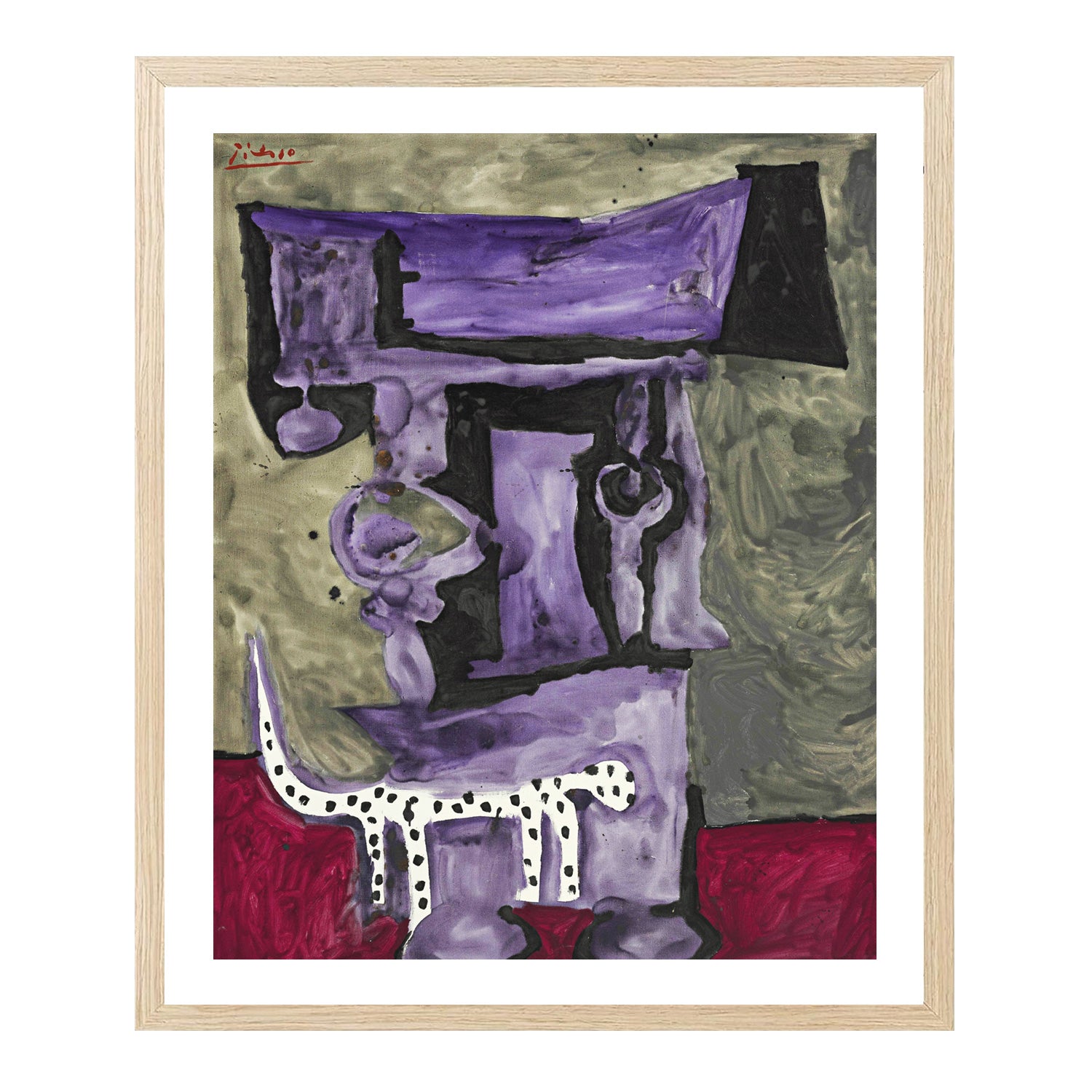 Pablo Picasso Wall Art The Dalmatian Dog Poster Framed Art