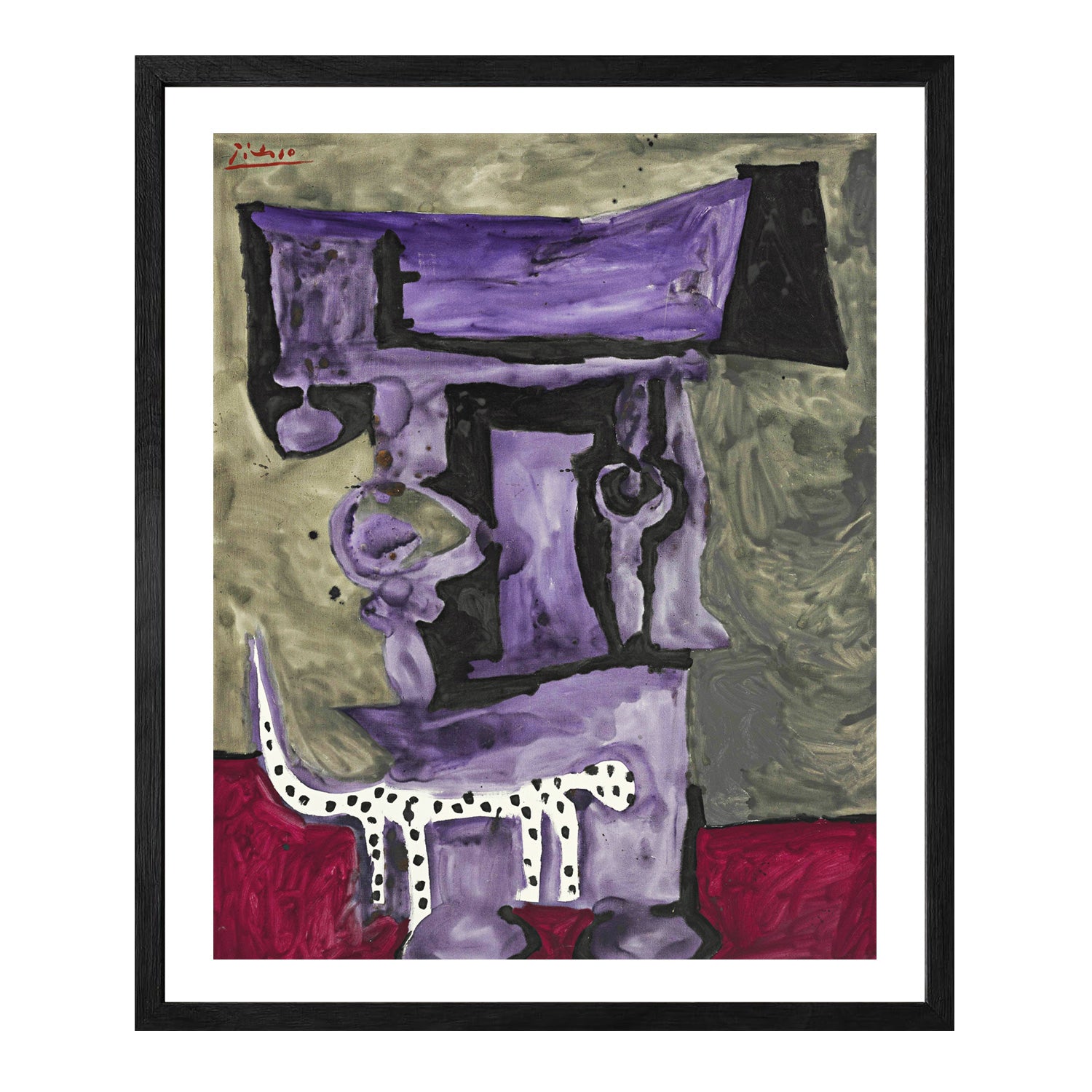 Pablo Picasso Wall Art The Dalmatian Dog Poster Framed Art