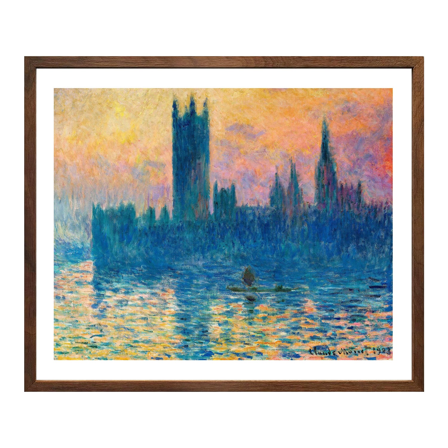 Claude Monet Wall Art The Houses Of Parliament In London Poster Framed