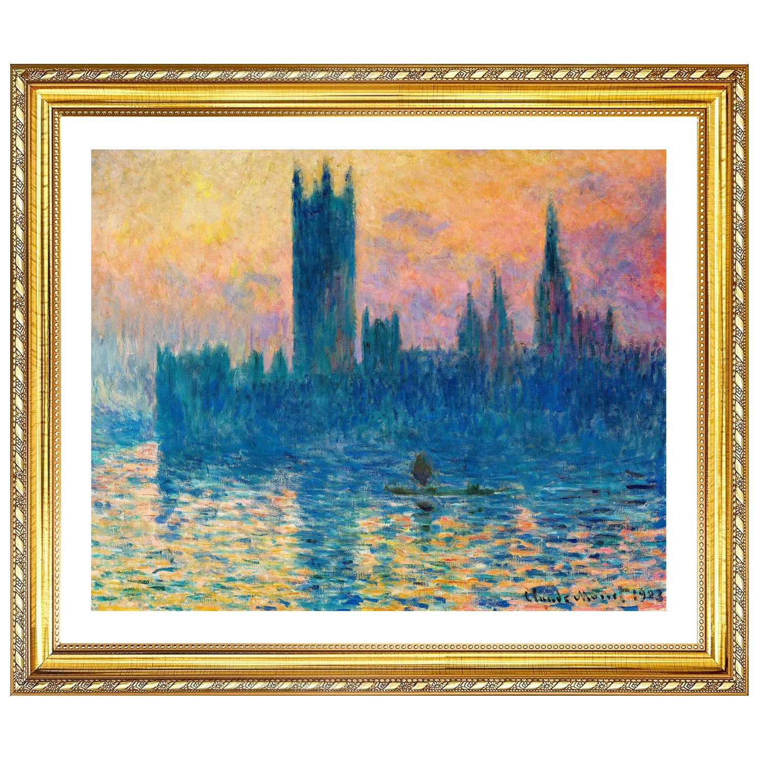 Claude Monet Wall Art The Houses Of Parliament In London Poster Framed