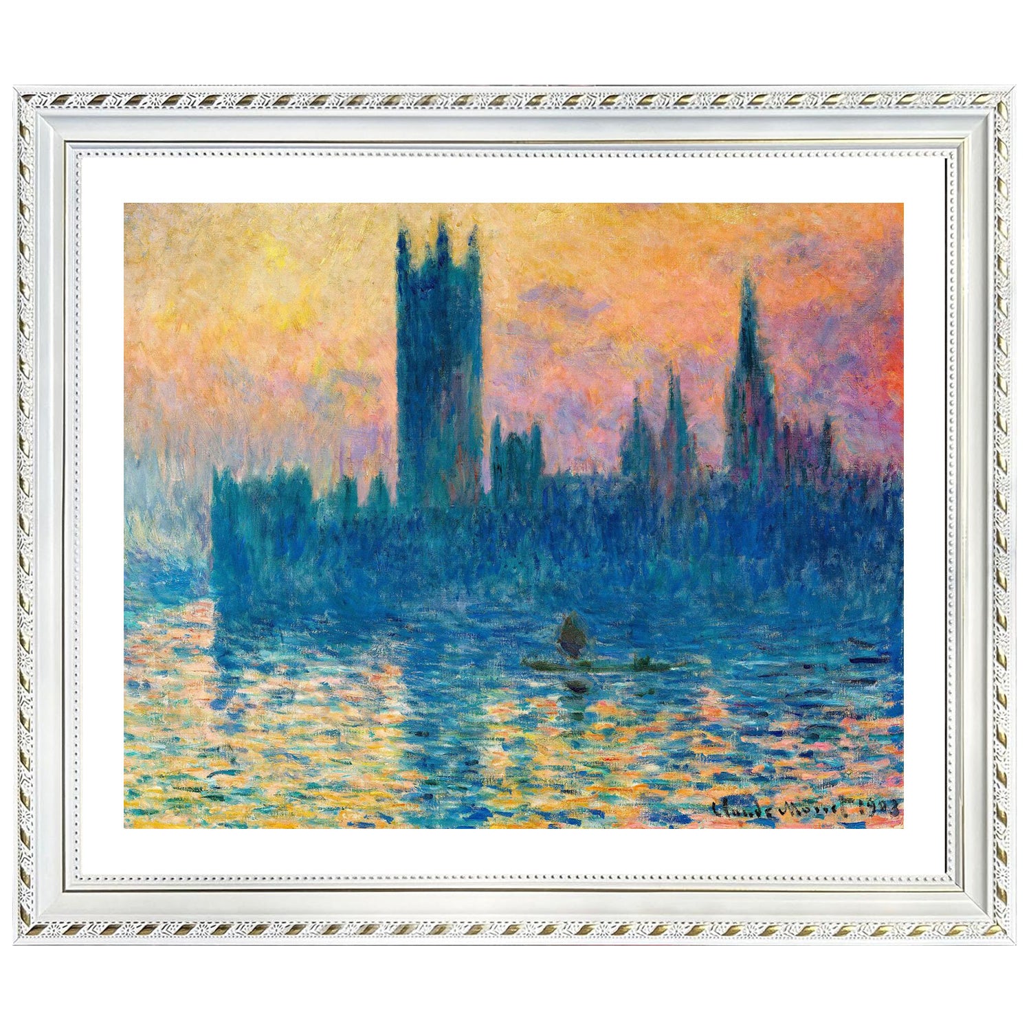 Claude Monet Wall Art The Houses Of Parliament In London Poster Framed