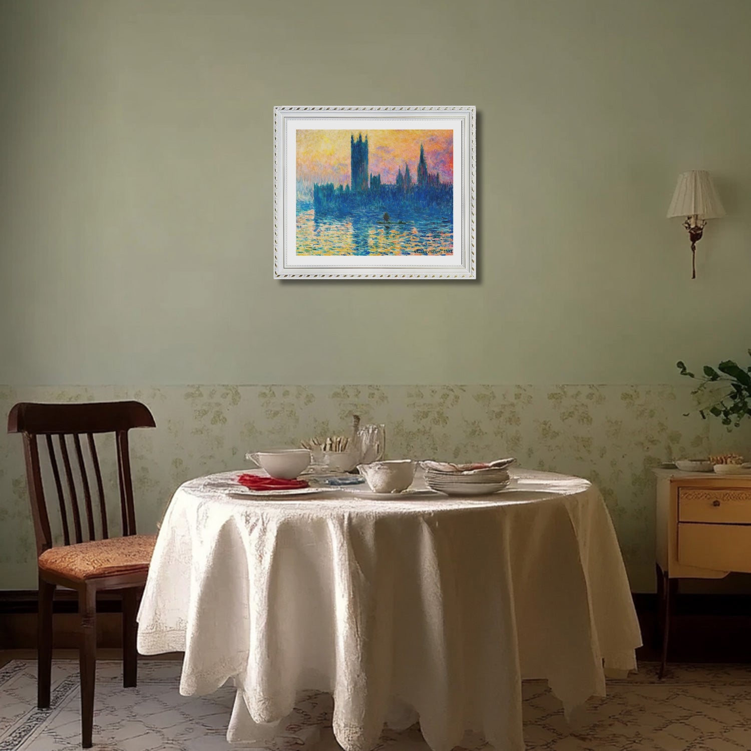 Claude Monet Wall Art The Houses Of Parliament In London Poster Framed