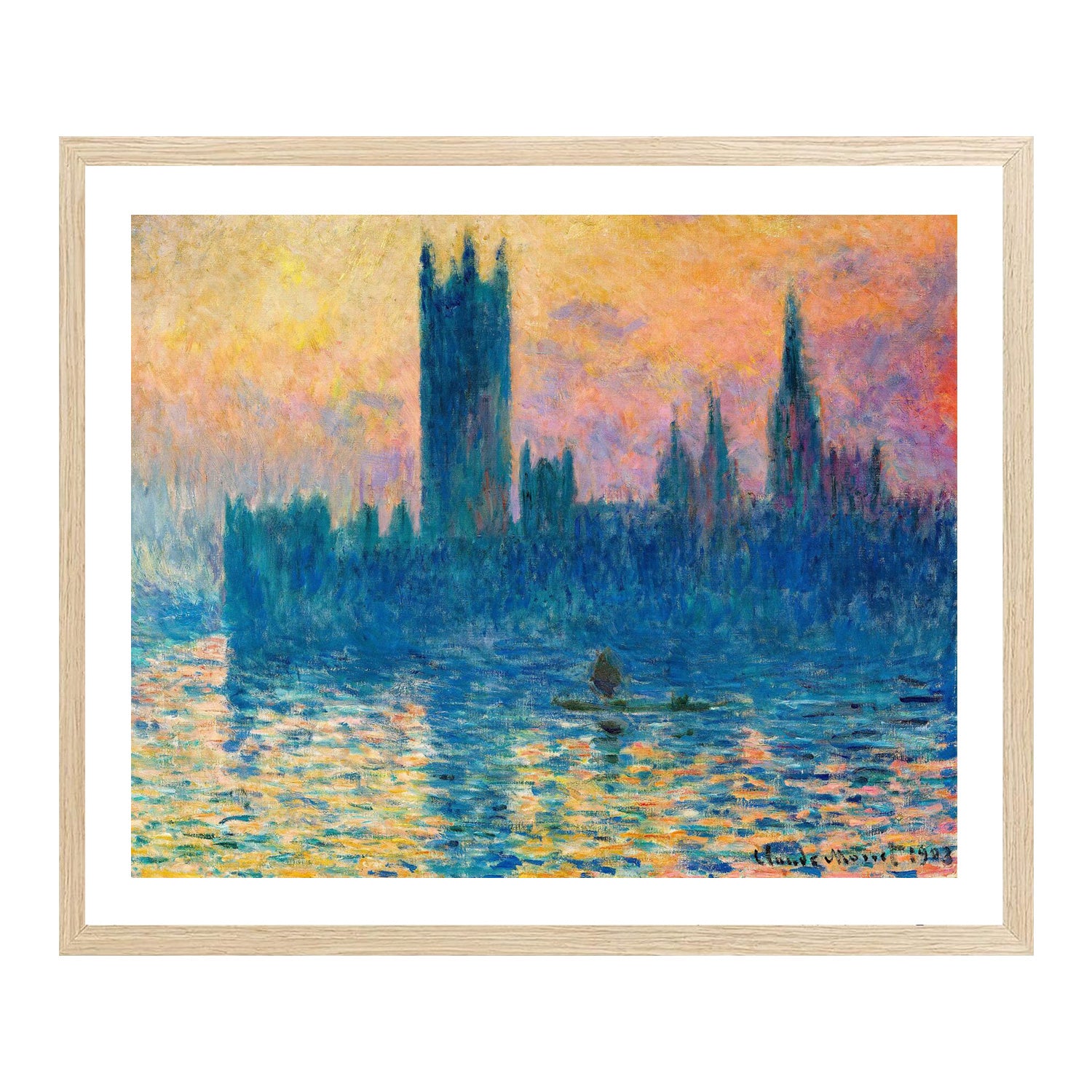 Claude Monet Wall Art The Houses Of Parliament In London Poster Framed