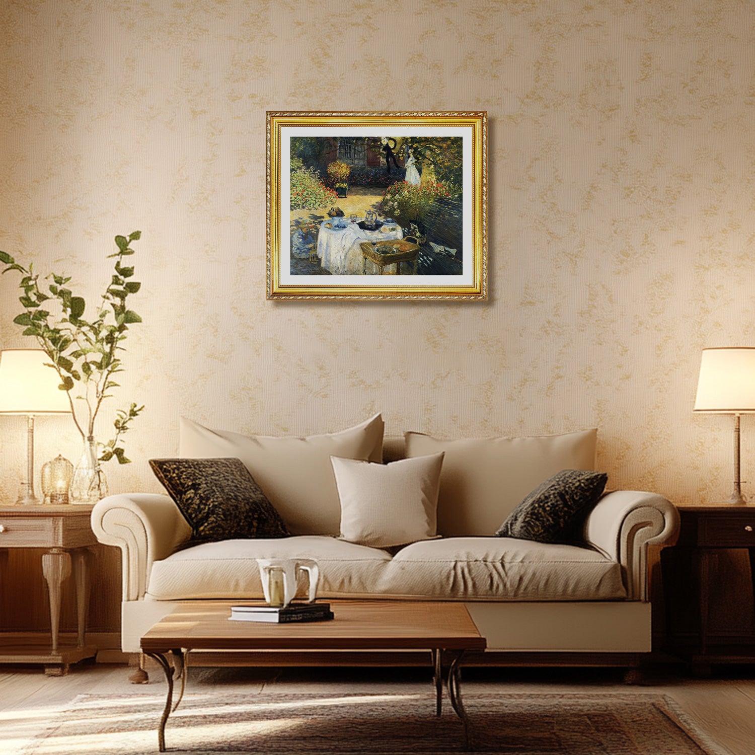 Claude Monet Wall Art The Luncheon Poster Framed