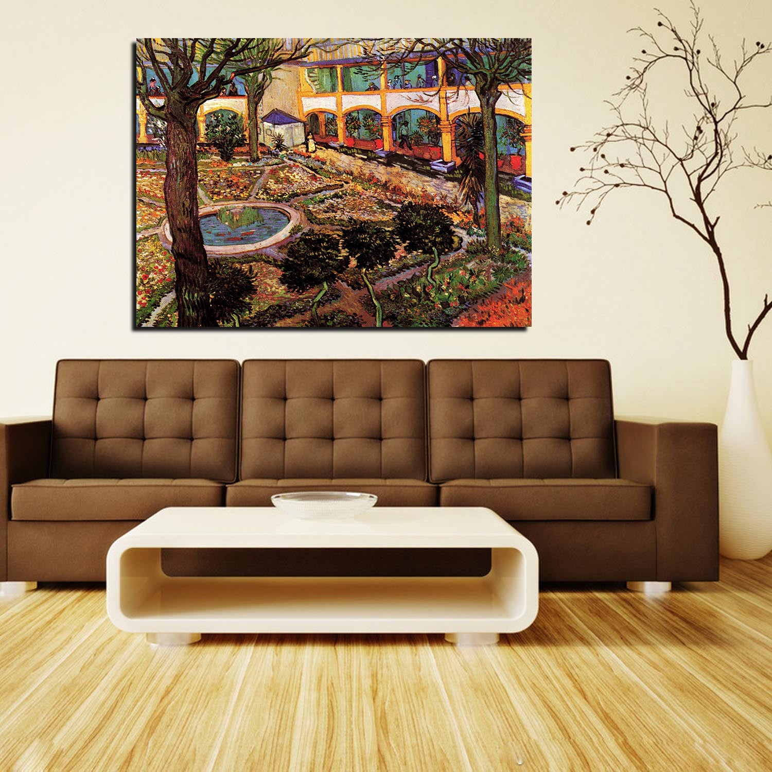 The Courtyard of the Hospital at Arles Canvas Art