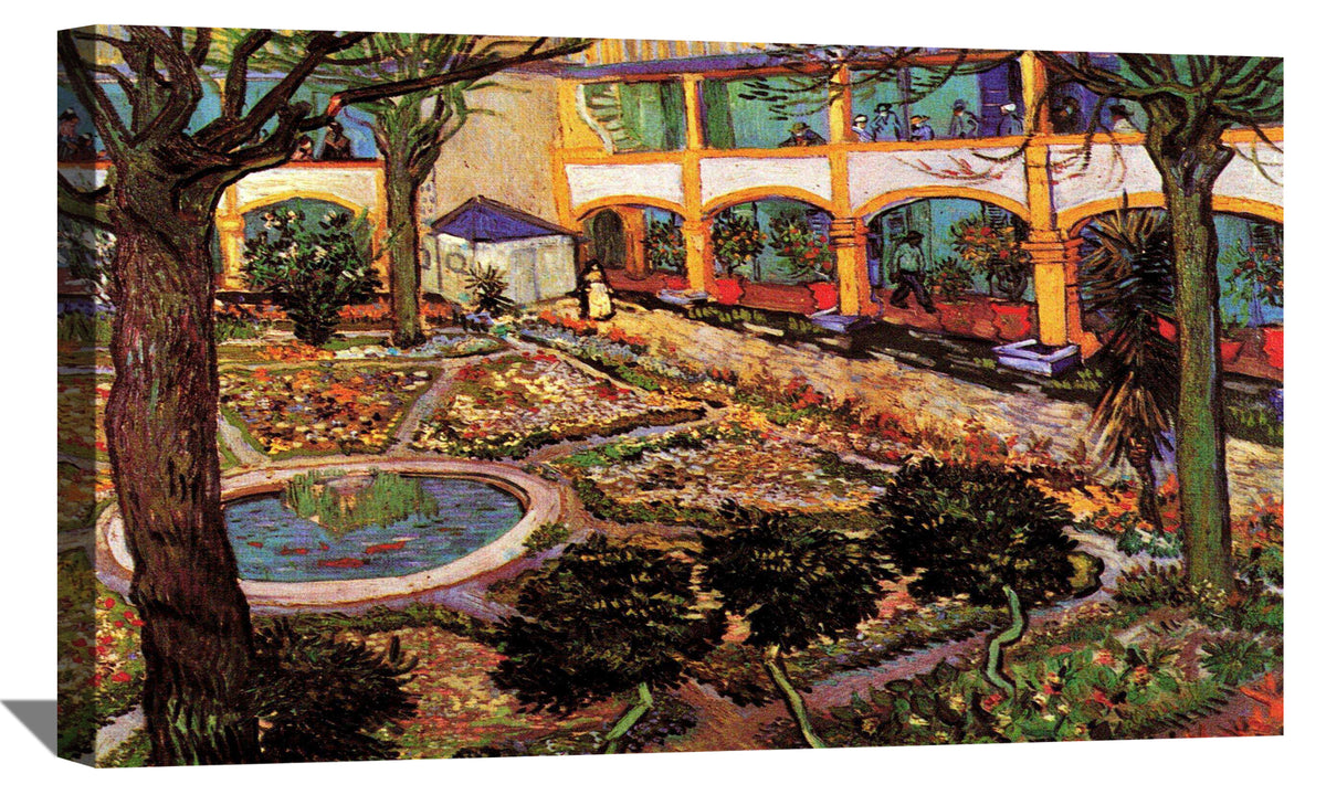 The Courtyard of the Hospital at Arles Canvas Art