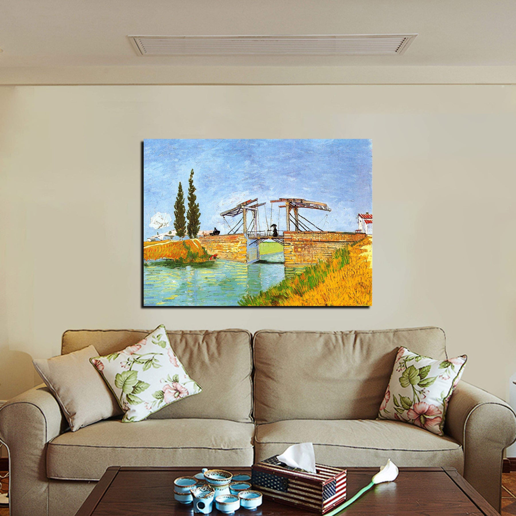 The Langlois Bridge at Arles Canvas Art