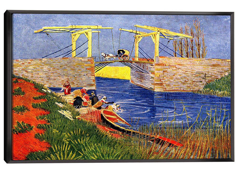 The Langlois Bridge at Arles with Women Washing Canvas Art