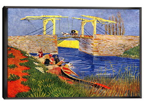 The Langlois Bridge at Arles with Women Washing Canvas Art