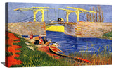 The Langlois Bridge at Arles with Women Washing Canvas Art