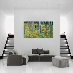 Undergrowth with Two Figures Canvas Art