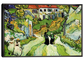 Village Street and Steps in Auvers with Figures Canvas Art
