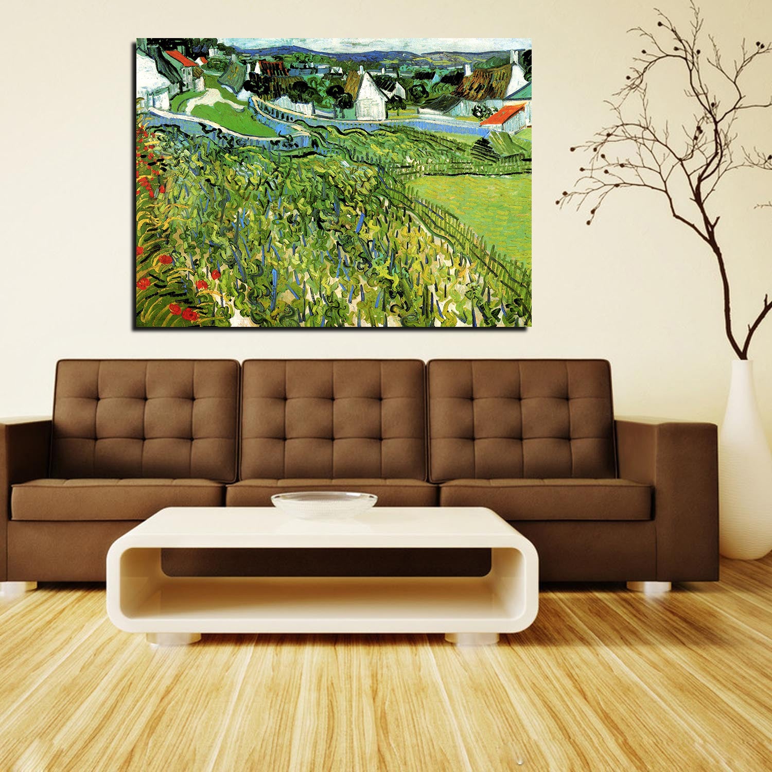 Vineyards with a View of Auvers Canvas Art