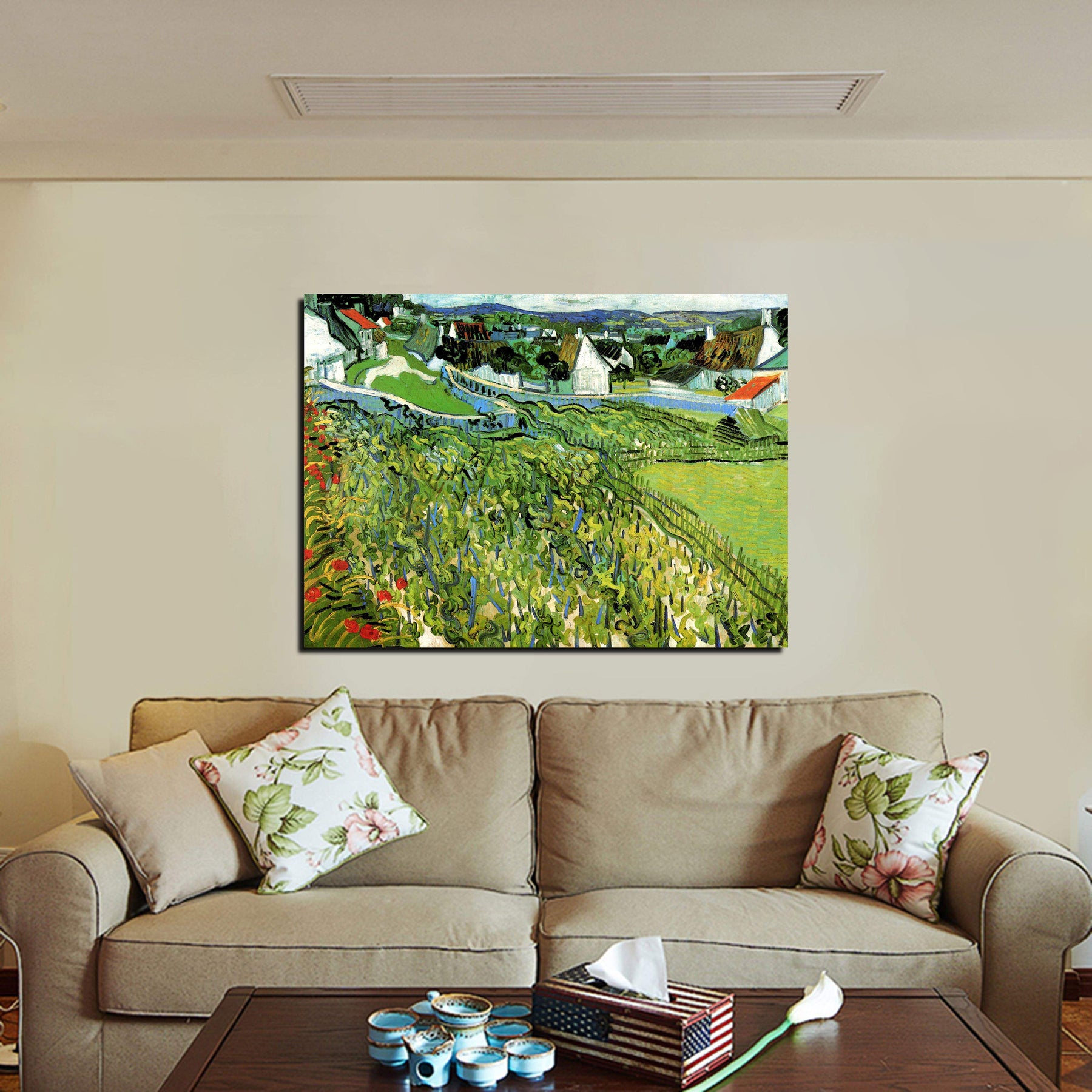 Vineyards with a View of Auvers Canvas Art