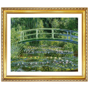 Claude Monet Wall Art Water Lilies And Japanese Bridge Black Poster Framed