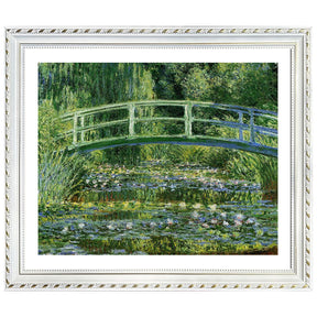 Claude Monet Wall Art Water Lilies And Japanese Bridge Black Poster Framed