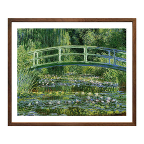 Claude Monet Wall Art Water Lilies And Japanese Bridge Black Poster Framed