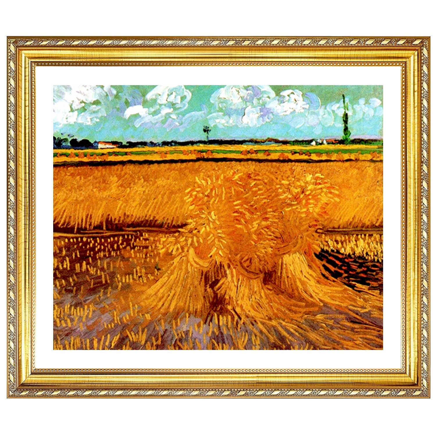 Vincent Van Gogh The Wheat Field With Sheaves Wall Art Van Gogh Poster