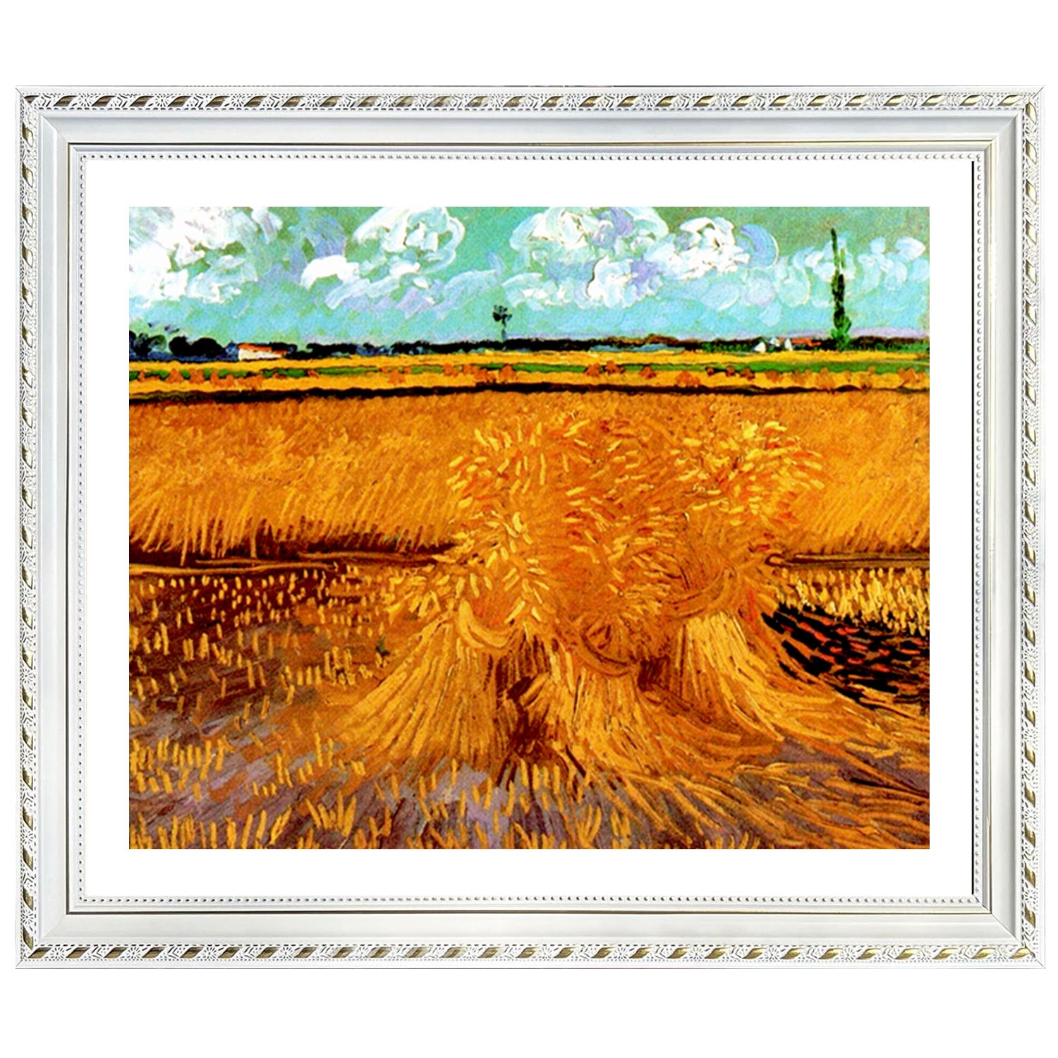 Vincent Van Gogh The Wheat Field With Sheaves Wall Art Van Gogh Poster