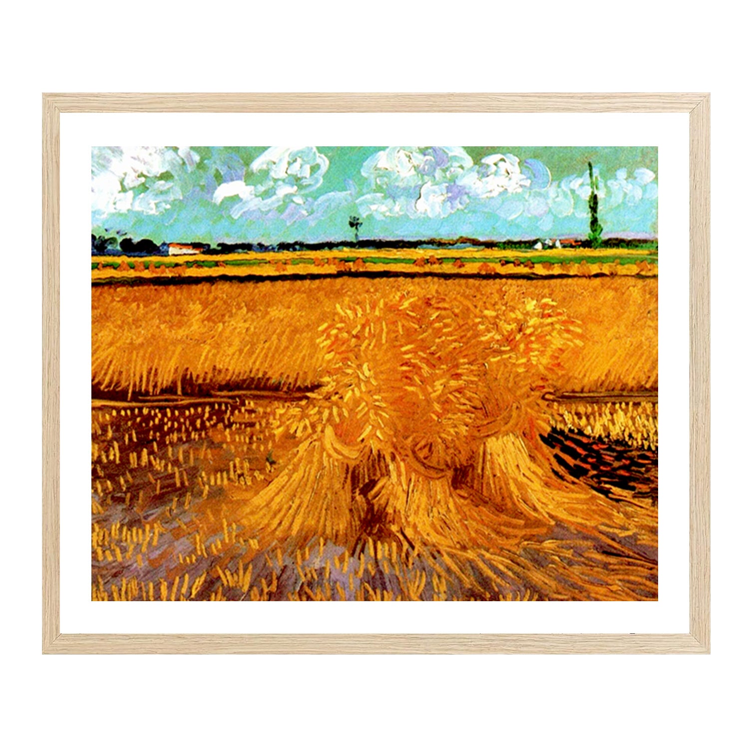 Vincent Van Gogh The Wheat Field With Sheaves Wall Art Van Gogh Poster