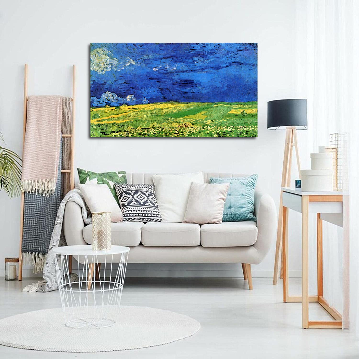 Wheat Field at Auvers with White House Canvas Art