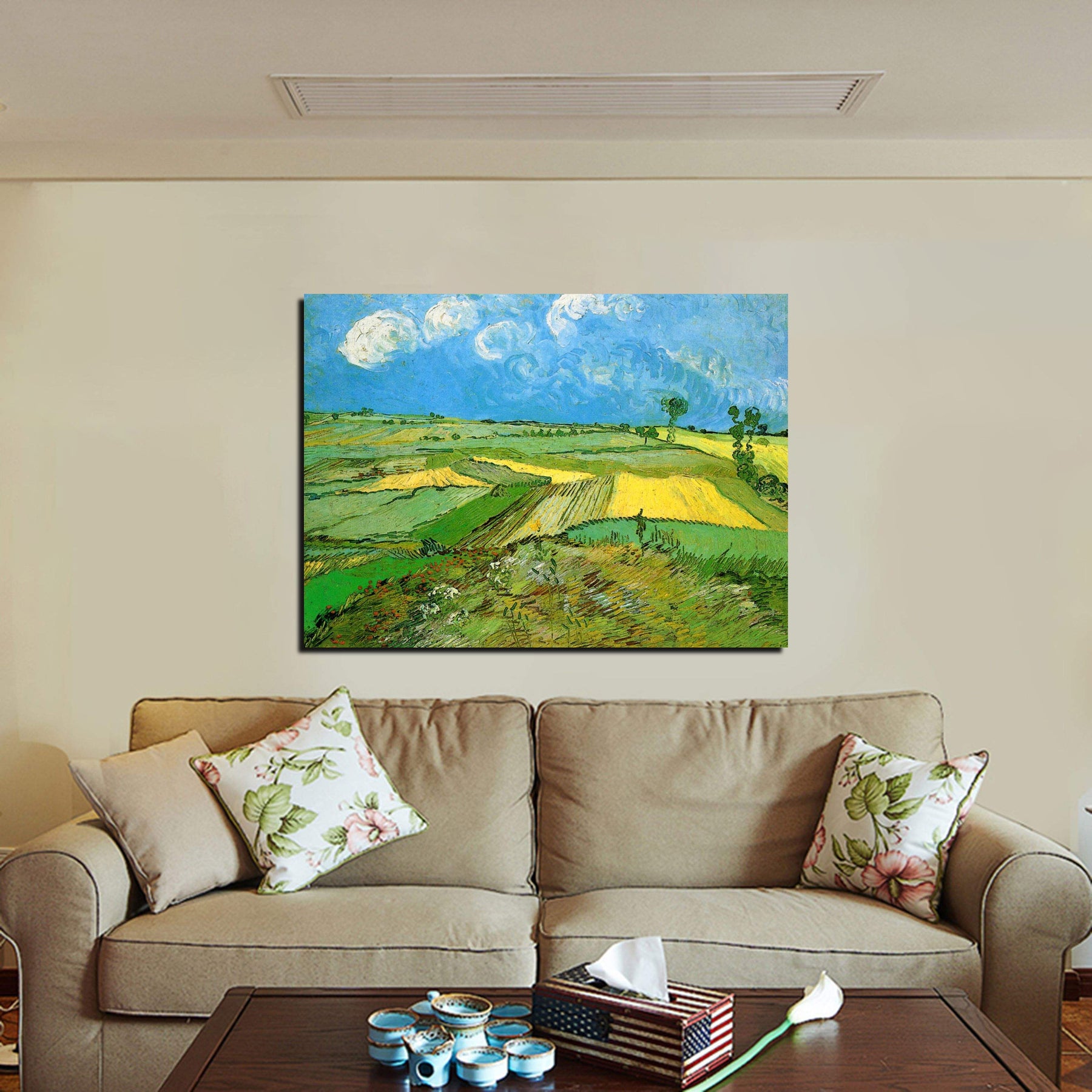 Wheat Fields at Auvers Under Clouded Sky Canvas Art