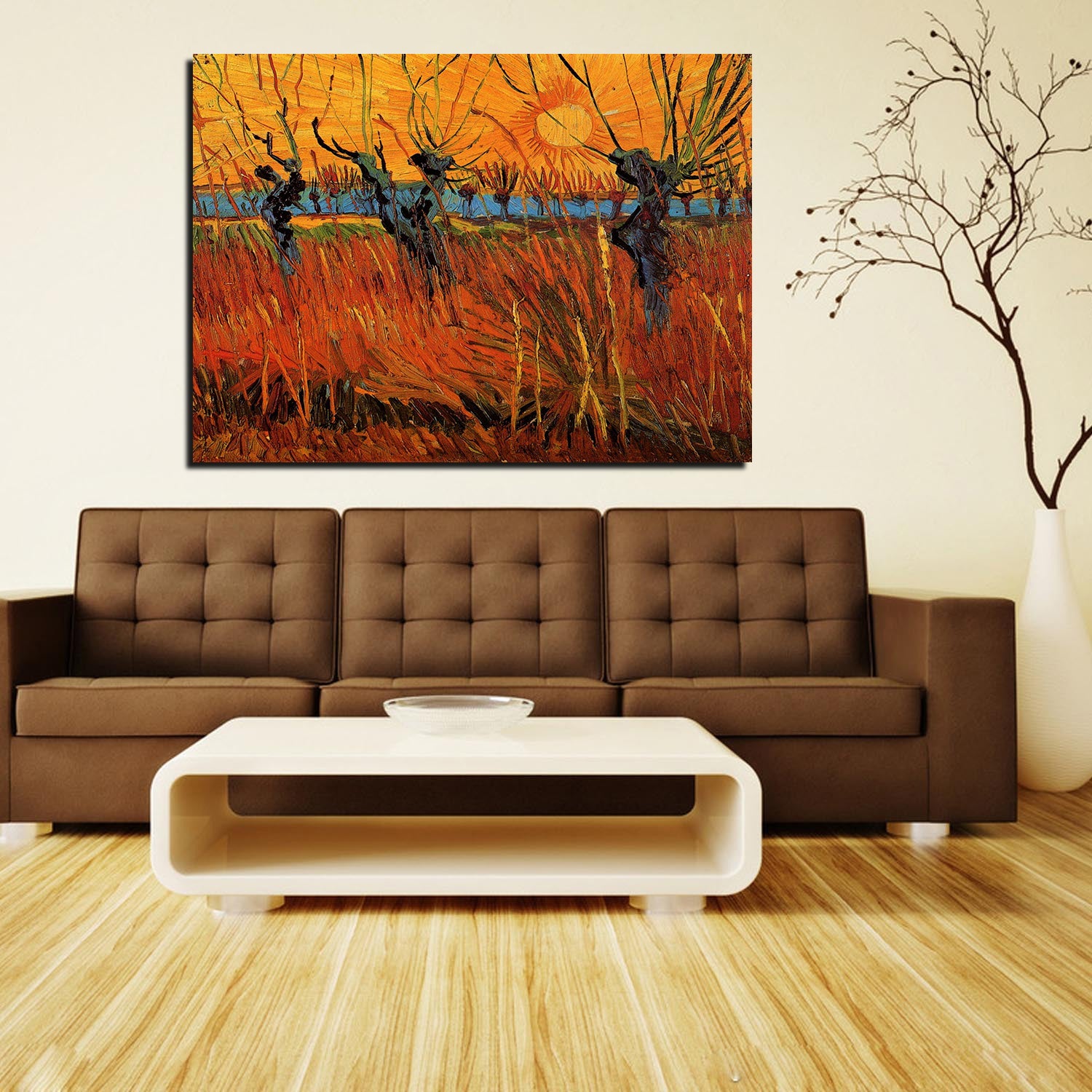 Willows at Sunset Canvas Art