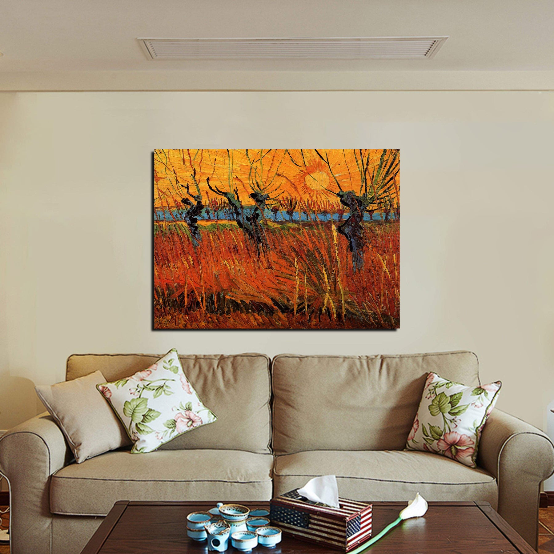Willows at Sunset Canvas Art