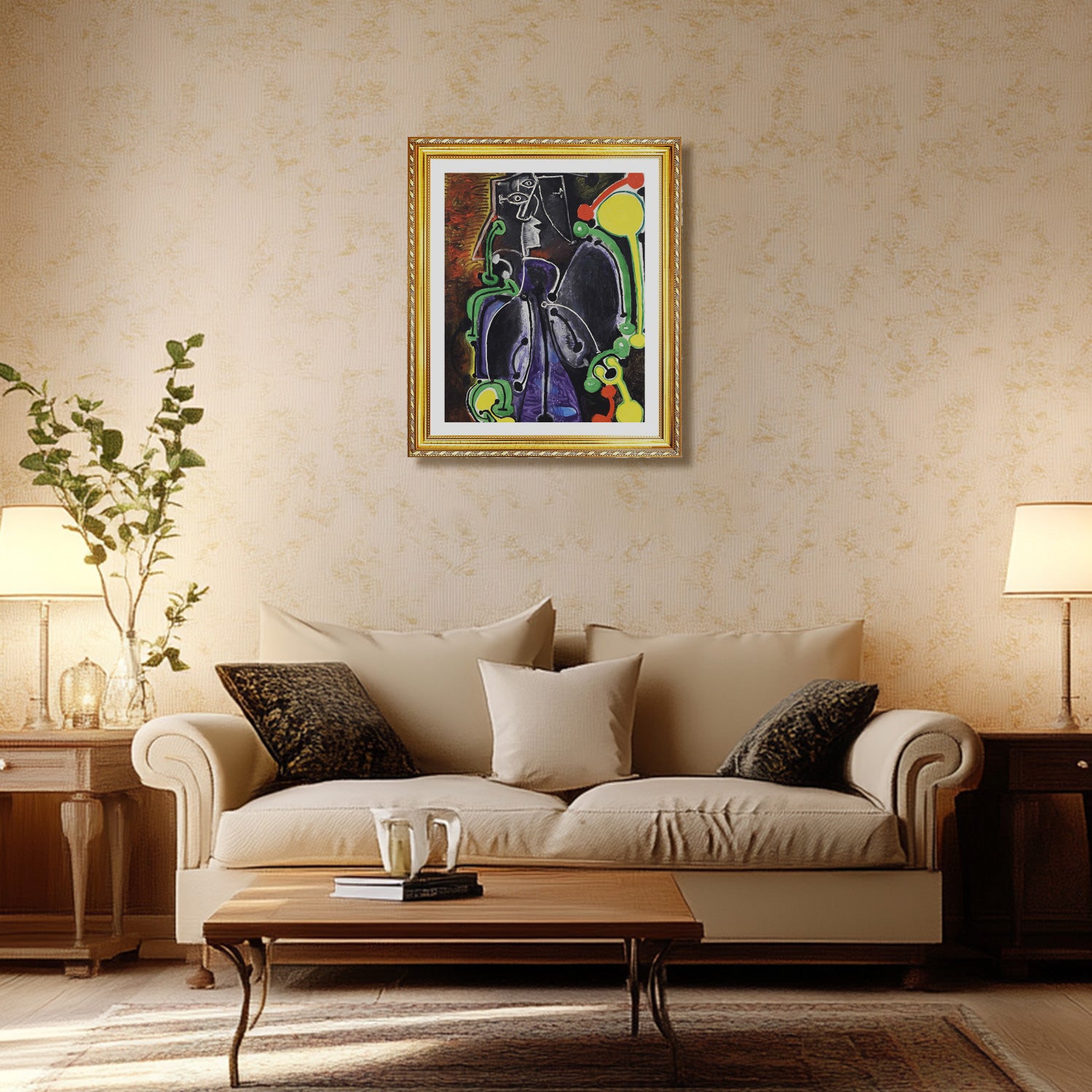 Pablo Picasso Wall Art Woman Seated Poster Framed Art