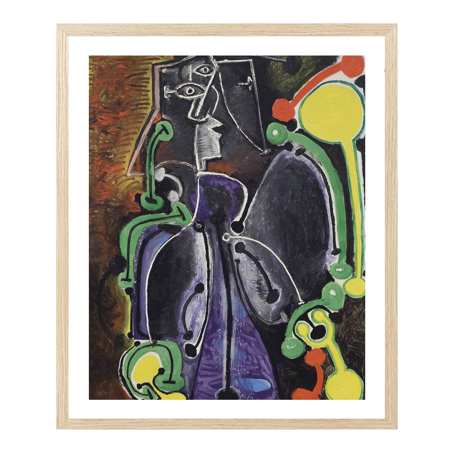 Pablo Picasso Wall Art Woman Seated Poster Framed Art