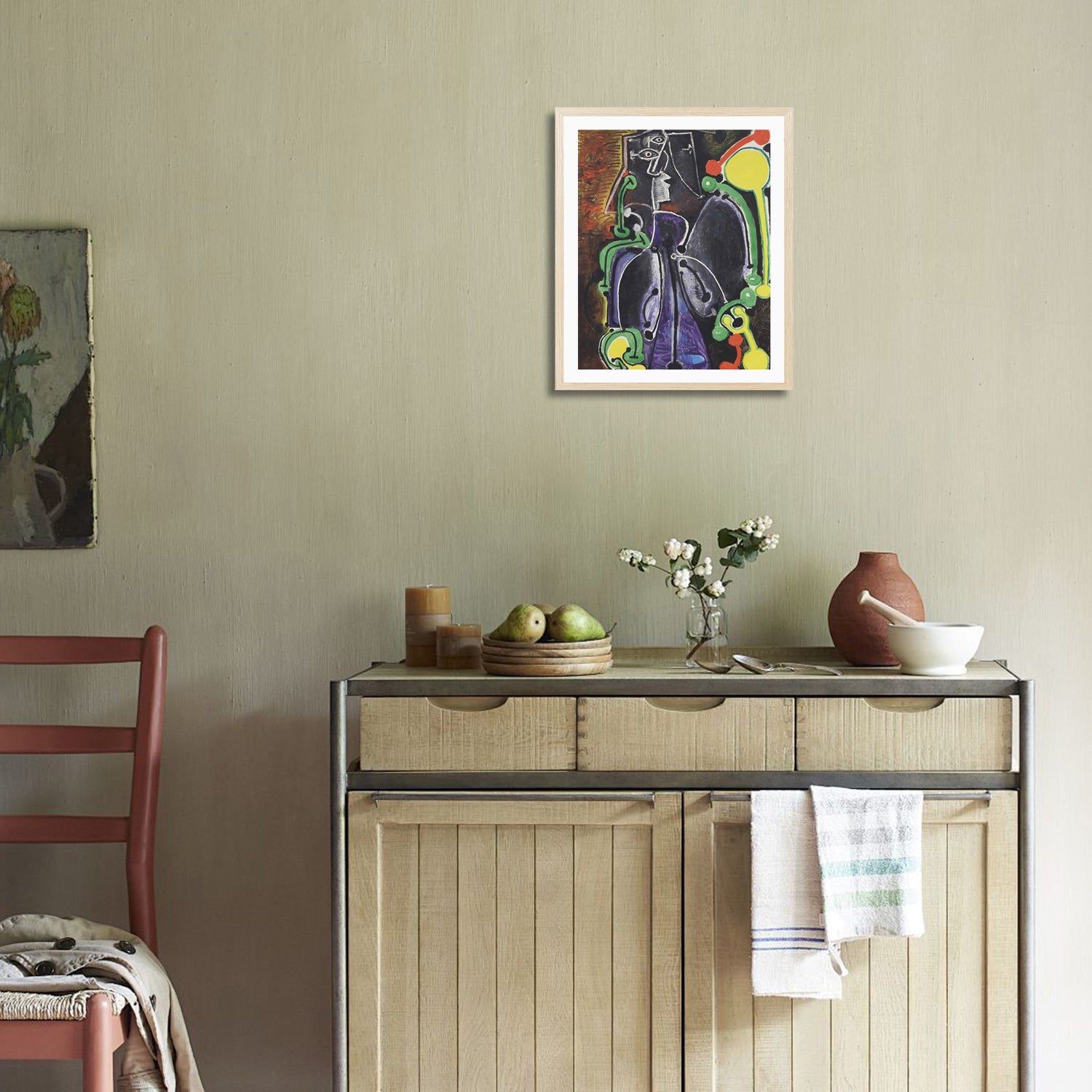 Pablo Picasso Wall Art Woman Seated Poster Framed Art