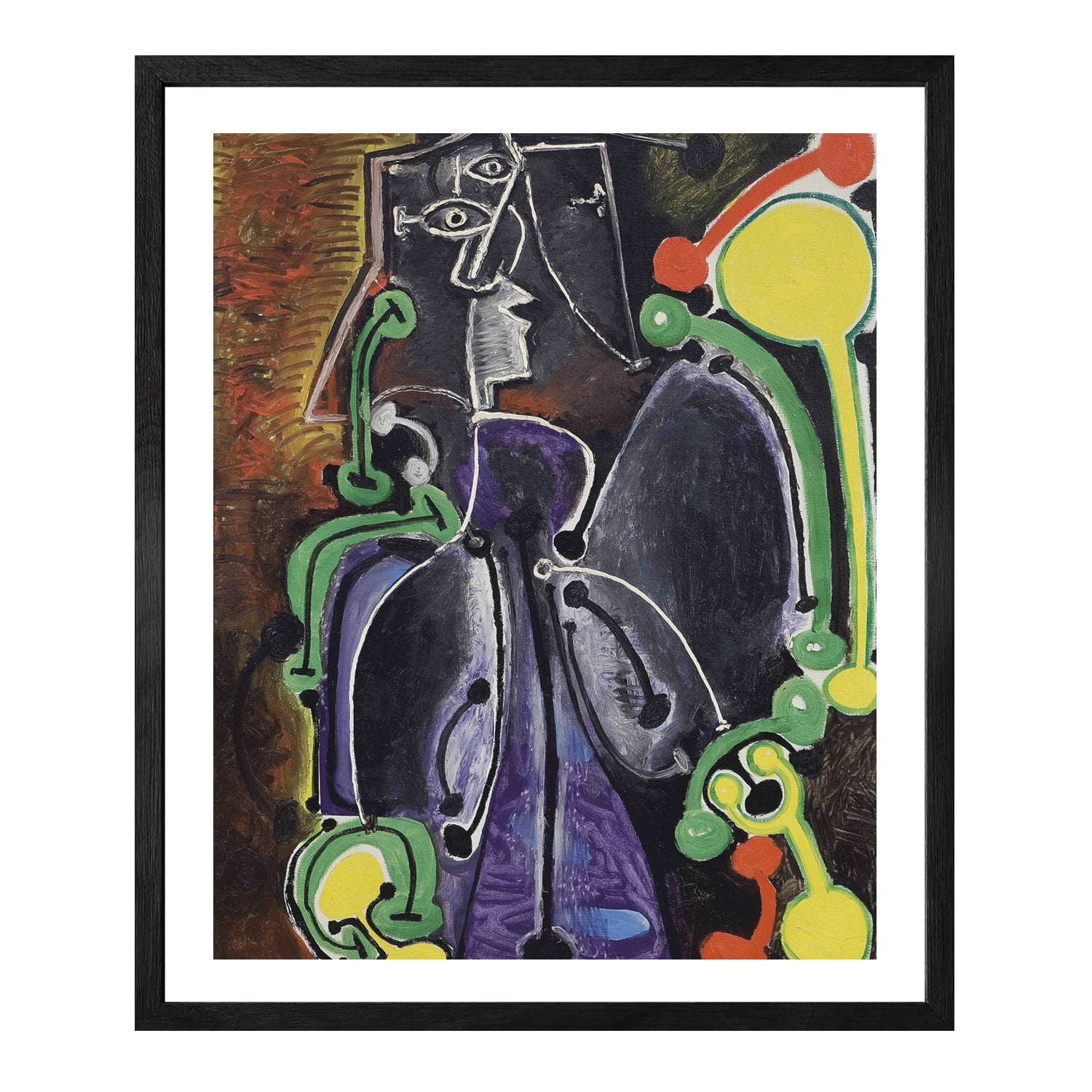 Pablo Picasso Wall Art Woman Seated Poster Framed Art