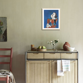 Pablo Picasso Wall Art Woman Sitting In Red Suit Poster Framed Art