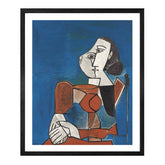 Pablo Picasso Wall Art Woman Sitting In Red Suit Poster Framed Art