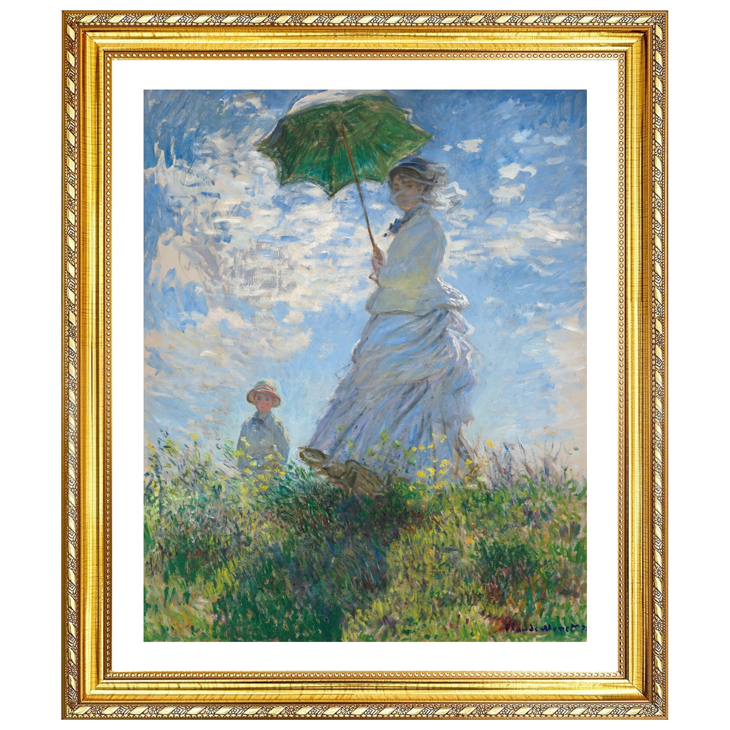 Claude Monet Wall Art Woman With A Parasol Poster Framed