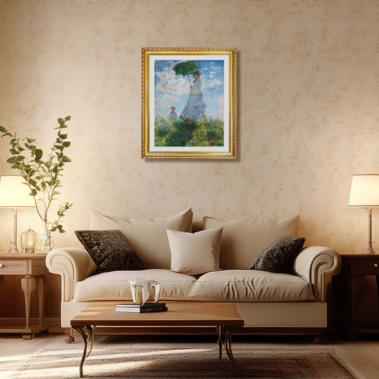 Claude Monet Wall Art Woman With A Parasol Poster Framed