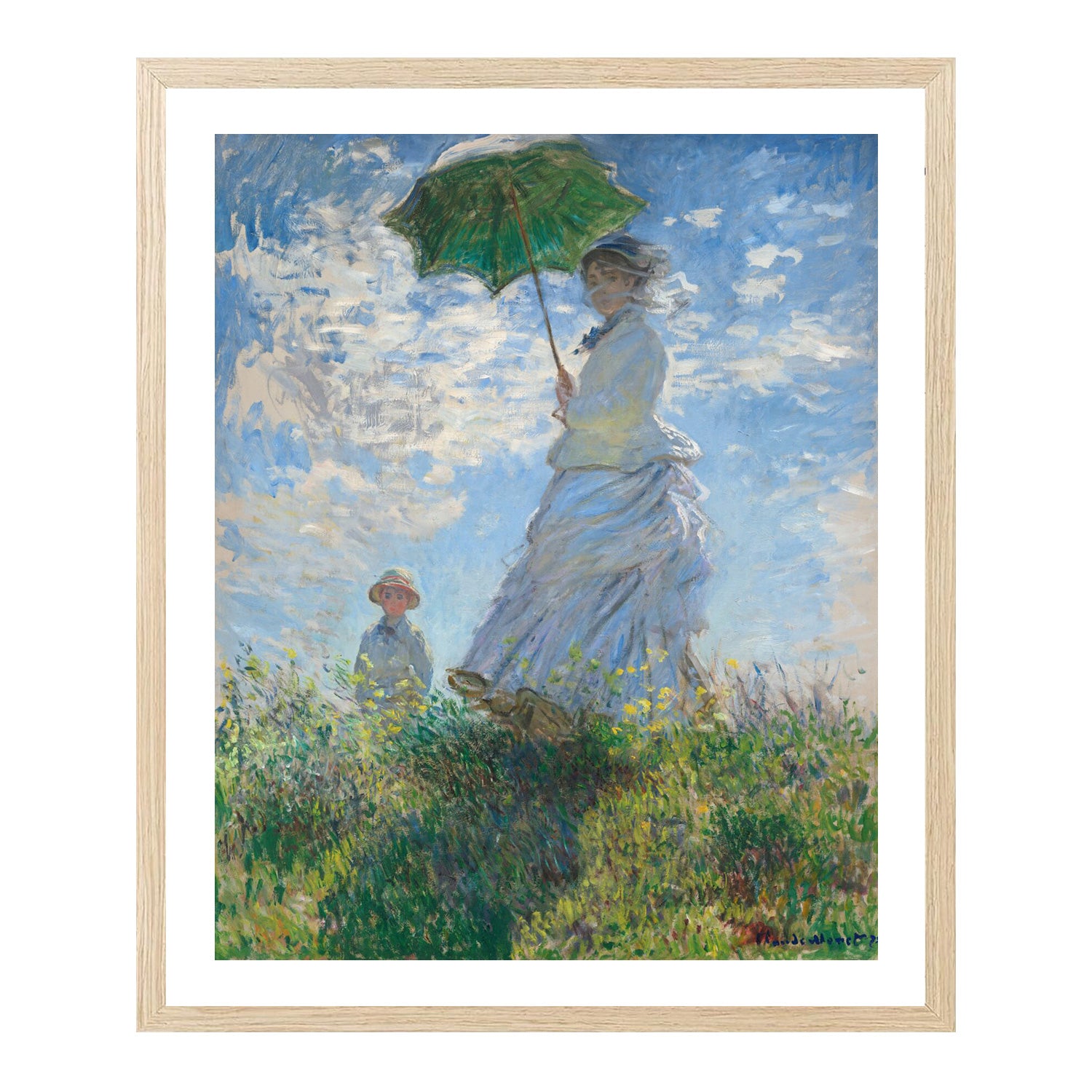 Claude Monet Wall Art Woman With A Parasol In The Garden In Argenteuil Poster Framed