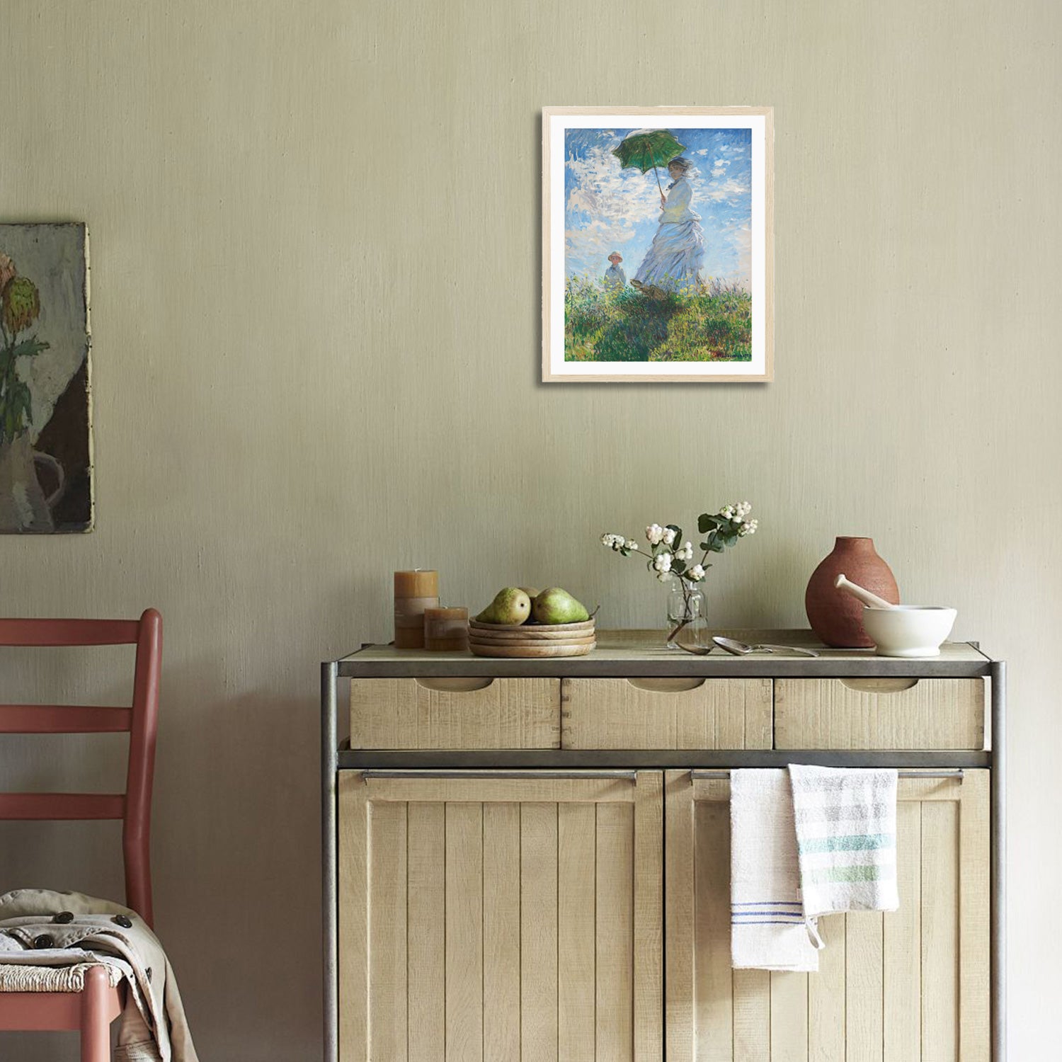 Claude Monet Wall Art Woman With A Parasol In The Garden In Argenteuil Poster Framed